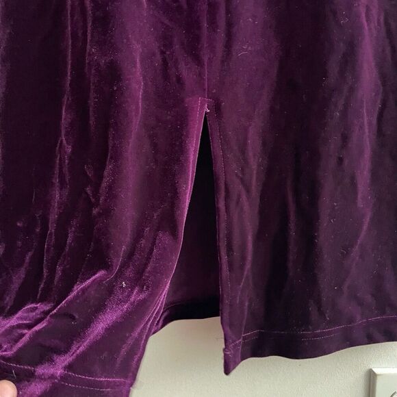 Vtg Maggie Breen Girls Purple Velvet Dress 14 Maxi Formal Holiday Plum Party - Picture 5 of 9